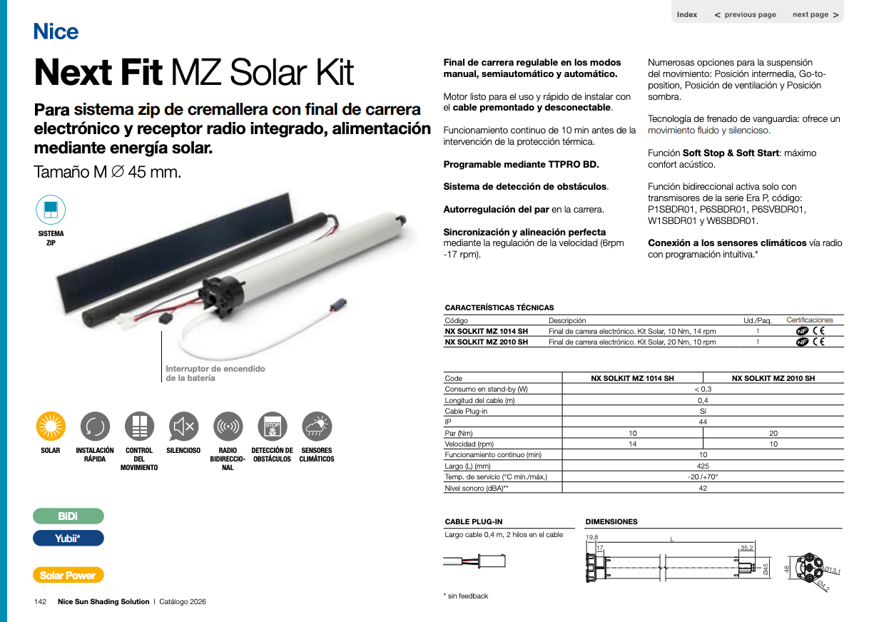Ficha técnica Next Solar