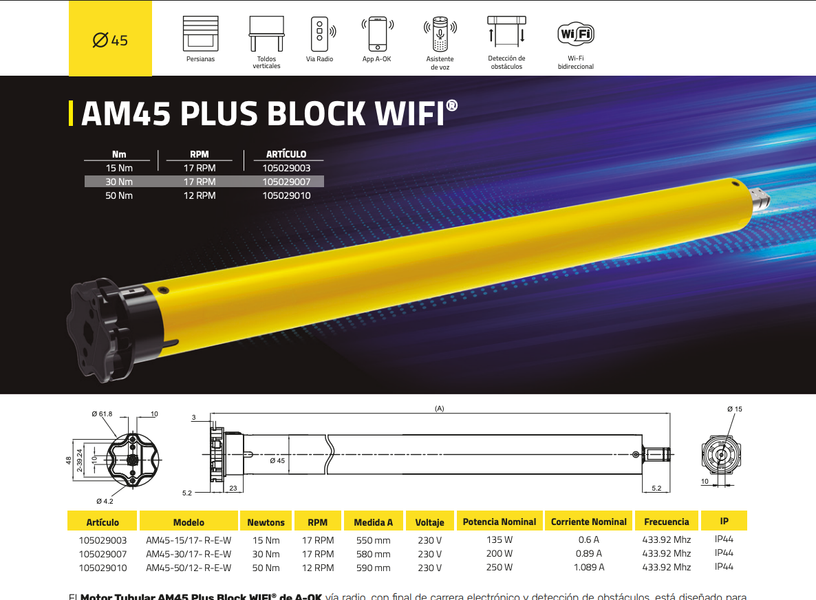 Ficha técnica A-OK Plus Block WiFi M